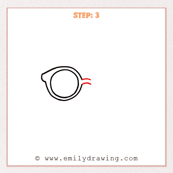 how to draw a cartoon sunglasses - Two short curved lines extend from the right side of the first lens frame to form the sunglasses bridge.